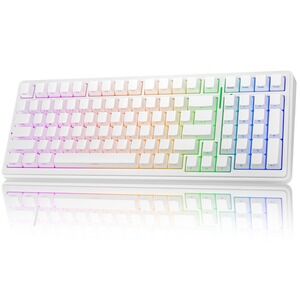AULA F99 Wireless Mechanical Keyboard RGB Backlit Gaming White Hot-Swappable